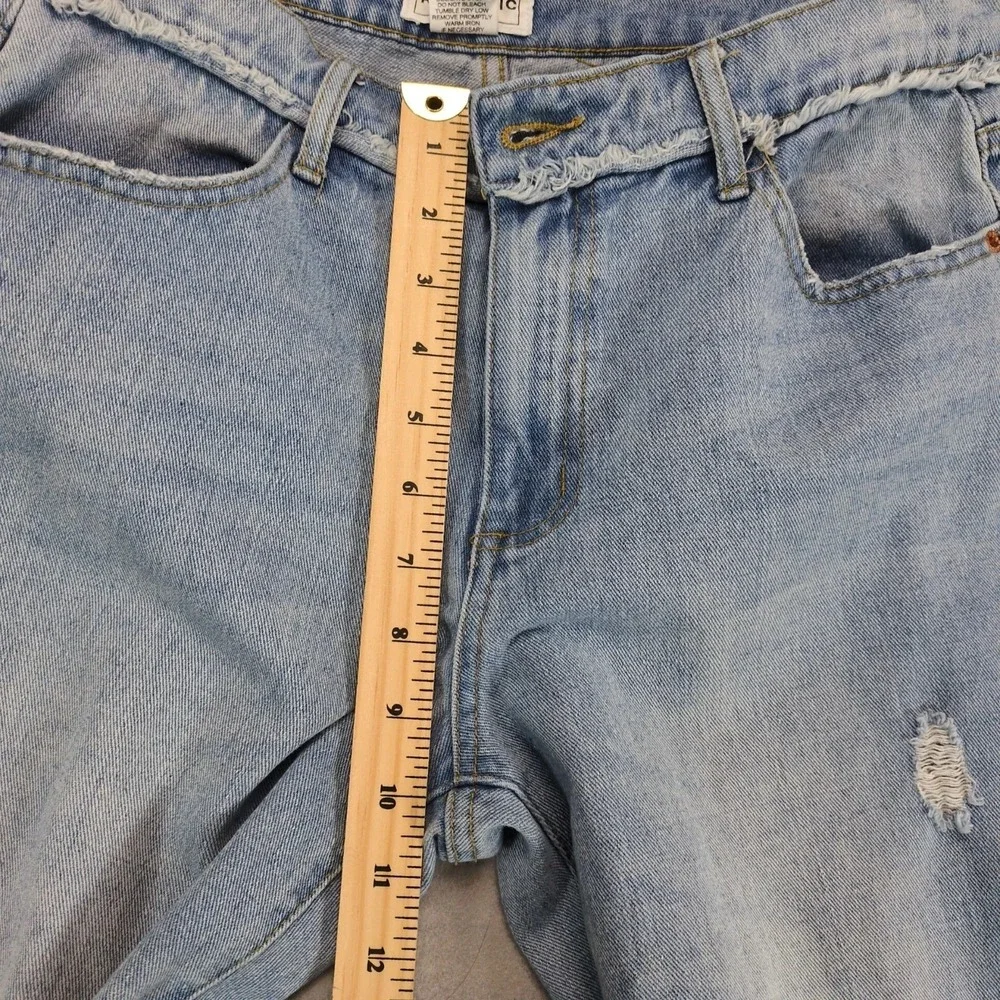 For The Republic Distressed Flare Jeans Womens 8 Frayed Torn Bell Bottom 32x28.5